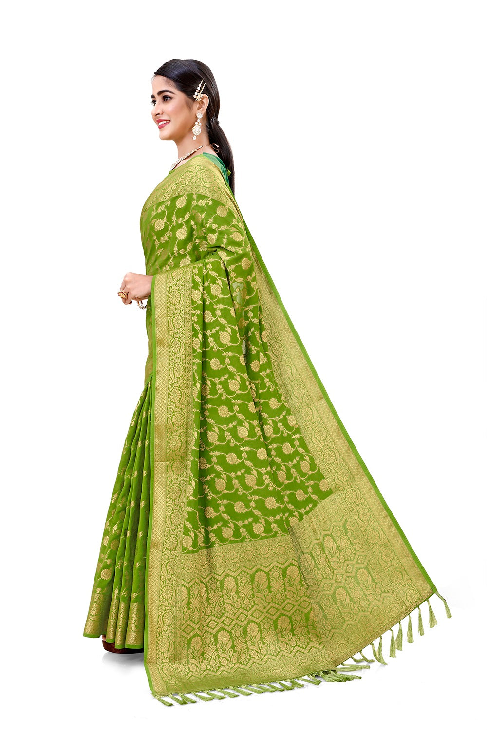 Parrot Green Color Silk Saree Buy Now - Joshindia