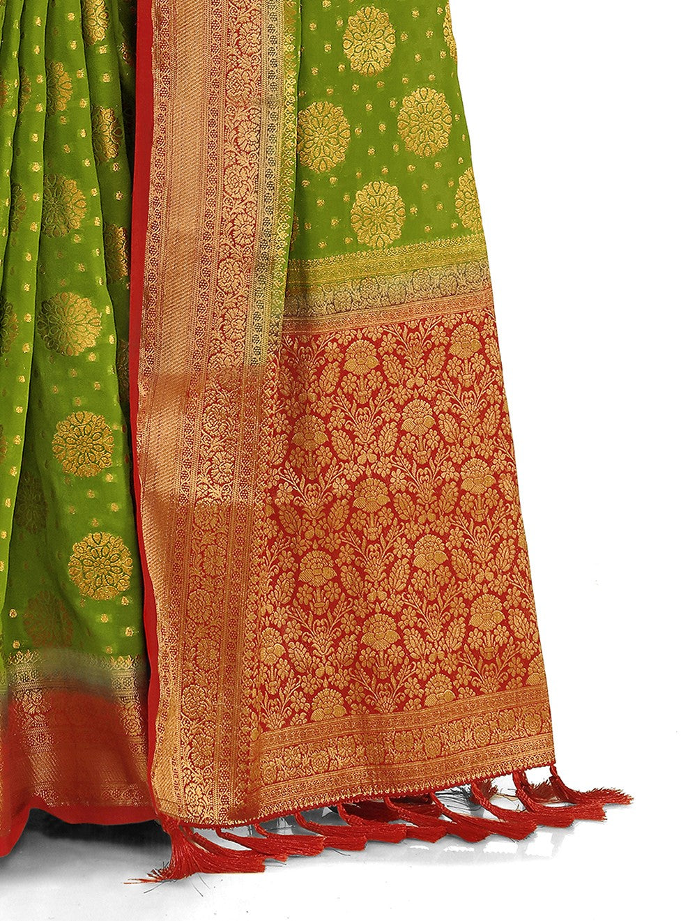 Amazing Green color Designer silk saree with blouse - Joshindia