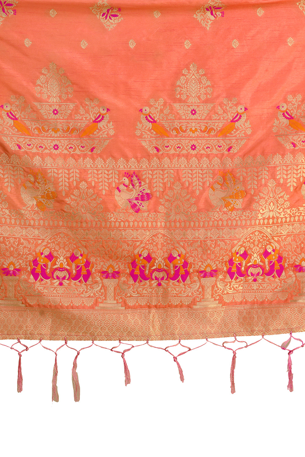 AmazingDesigner orange silk saree with blouse - Joshindia