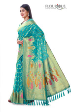 Buy Turcoish Color Latest Saree Collection Online - Joshindia