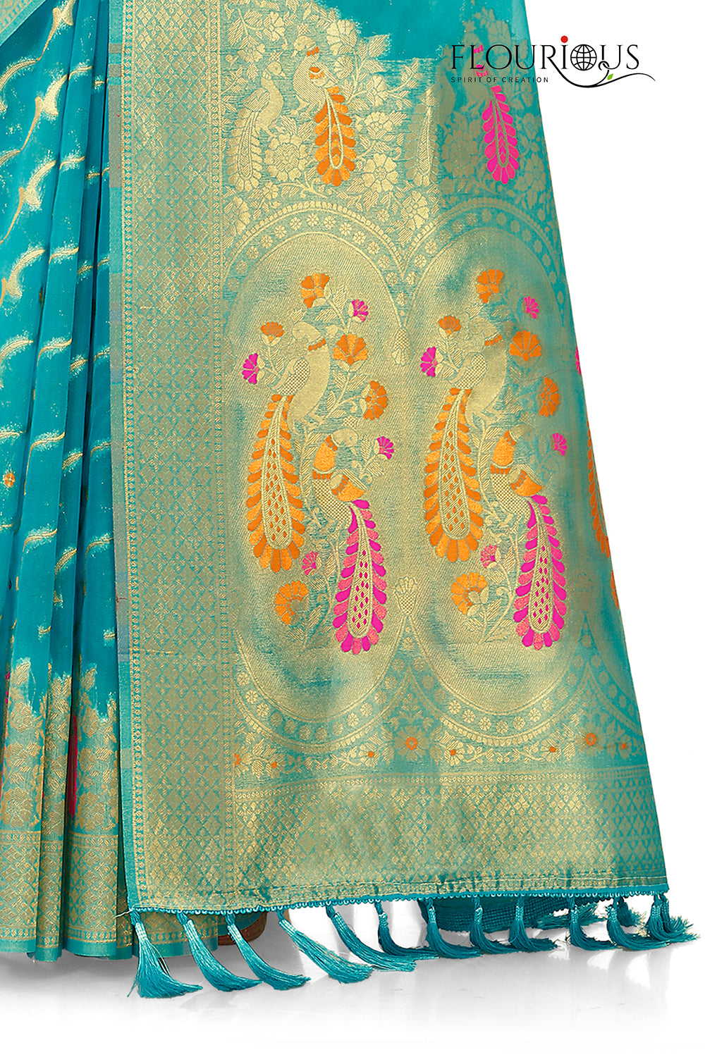 Buy Turcoish Color Latest Saree Collection Online - Joshindia