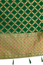 Dark Green Silk Saree At Affordable Price Buy Online - Joshindia
