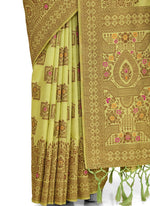 Mehandi Green Color kanjivaram silk saree At Affordable price - Joshindia
