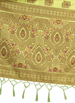 Mehandi Green Color kanjivaram silk saree At Affordable price - Joshindia