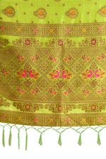 Green designer saree for royal look buy now - Joshindia