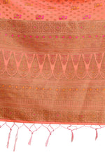 Peach Color pure kanjiveram silk saree online - Joshindia