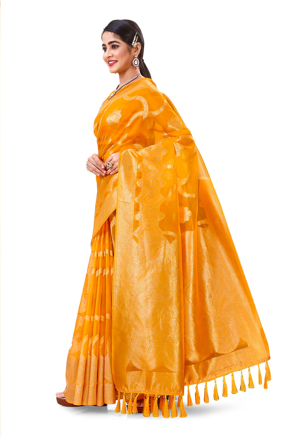 Heavy Designer Silk Saree For Wedding And Reception - Joshindia