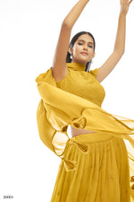 Buy Trendy Yellow Color Mirror Lehenga Choli Online in India - Joshindia