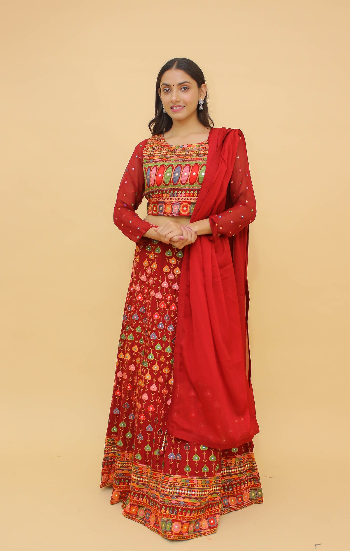 Amazing Red Color Georgette Lehenga Choli - Joshindia