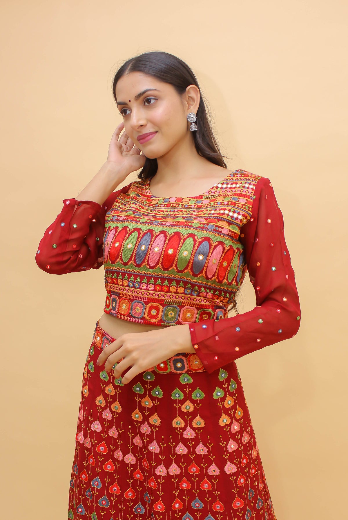 Amazing Red Color Georgette Lehenga Choli - Joshindia