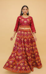 Maroon Color Chinon Lehenga Choli At Affordable Price - Joshindia