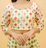 Stunning Cream Color Chinon Lehenga Choli - Joshindia