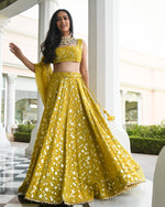 Yellow Color Georgette designer lehenga choli - Joshindia