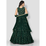 Dark Green Color Georgette Designer Lehnga Choli Buy Now - Joshindia