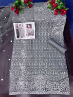 Grey Heavy Fox Georgette With Hevey Embroidery Work Pakistani style Salwar Suit - Joshindia