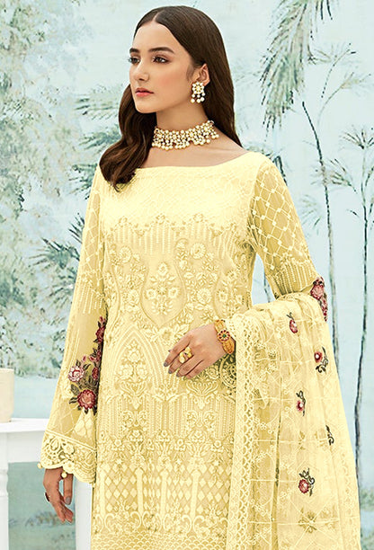 Yellow Heavy Fox Georgette With Sequence Salwar Suit
