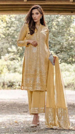 Yellow Georgette with Sequence Salwar Suit - Joshindia
