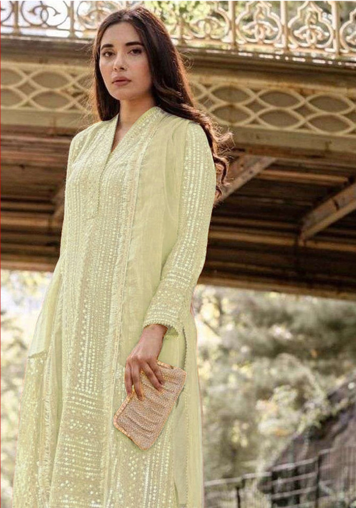 Green Georgette with Sequence Salwar Suit - Joshindia