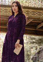 Purple Georgette with Sequence Salwar Suit - Joshindia