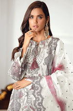 Off White Color Georgette Embroidery suit for woman - Joshindia