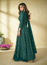 Light Green Heavy Faux Georgette with Embroided Sharara Salwar Suit - Joshindia