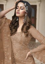 Beige Color Heavy Butterfly Net Embroided Salwar Suit - Joshindia