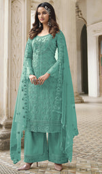 Bottle Green Color Heavy Butterfly Net Embroided Salwar Suit - Joshindia