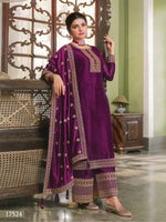 Purple Color Silk Georgette Embroided Palazzo Suit - Joshindia