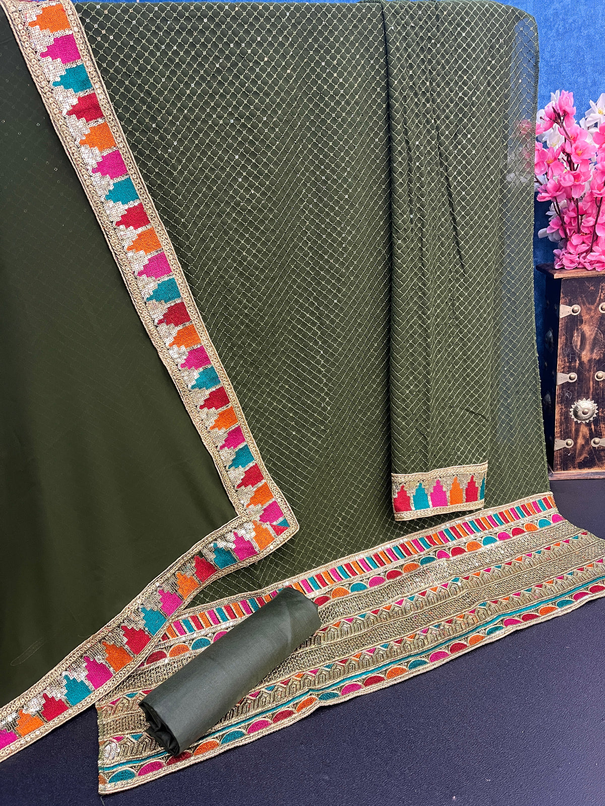 Light Green Color Heavy Faux Georgette With Sequence Work Churidar Salwar Suit - Joshindia