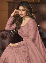 Rose Brown Fox Georgette With Sequence Work Anarkali Suit - Joshindia