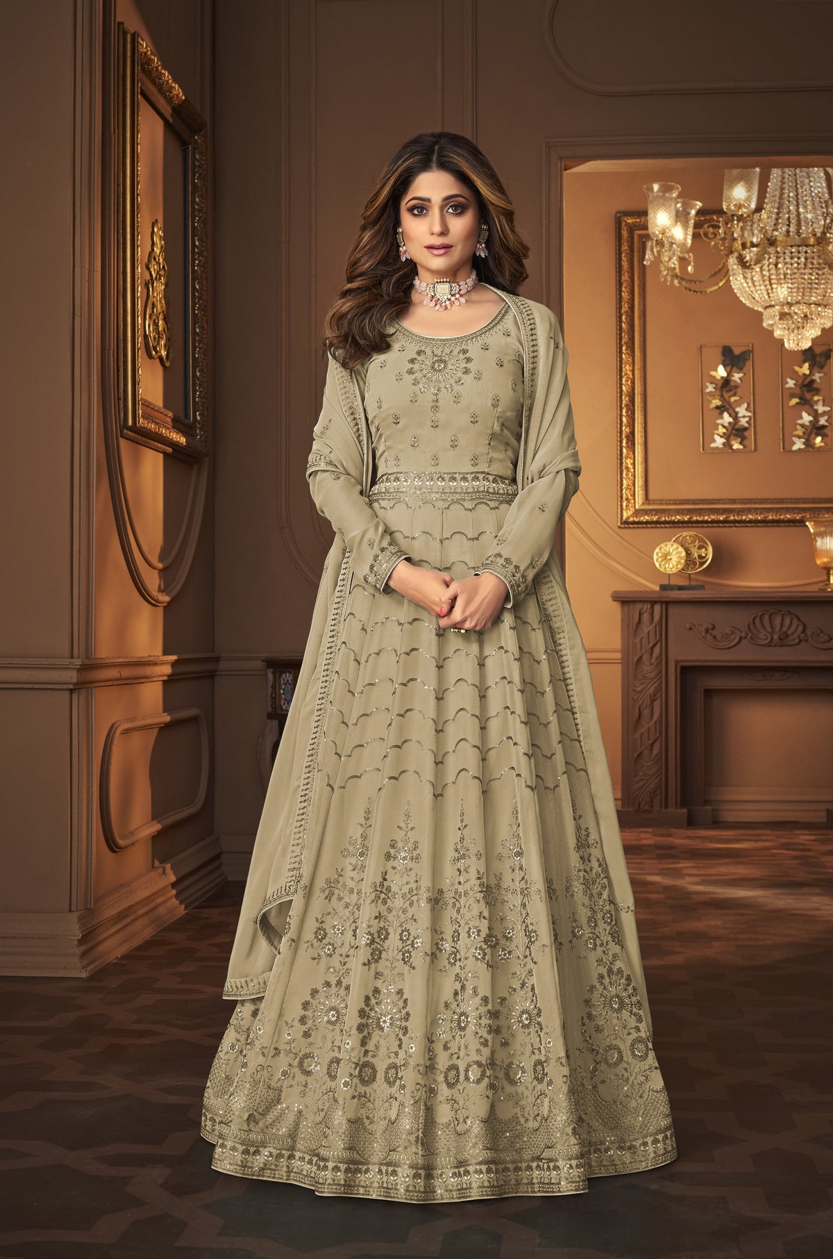 Chiku Fox Georgette With Sequence Work Anarkali Suit - Joshindia