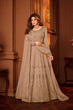 Beige Fox Georgette With Sequence Work Anarkali Suit - Joshindia