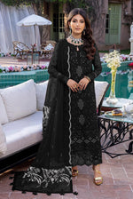 Black Embroidery Sequence Work Semi Stitched Salwar Suit - Joshindia