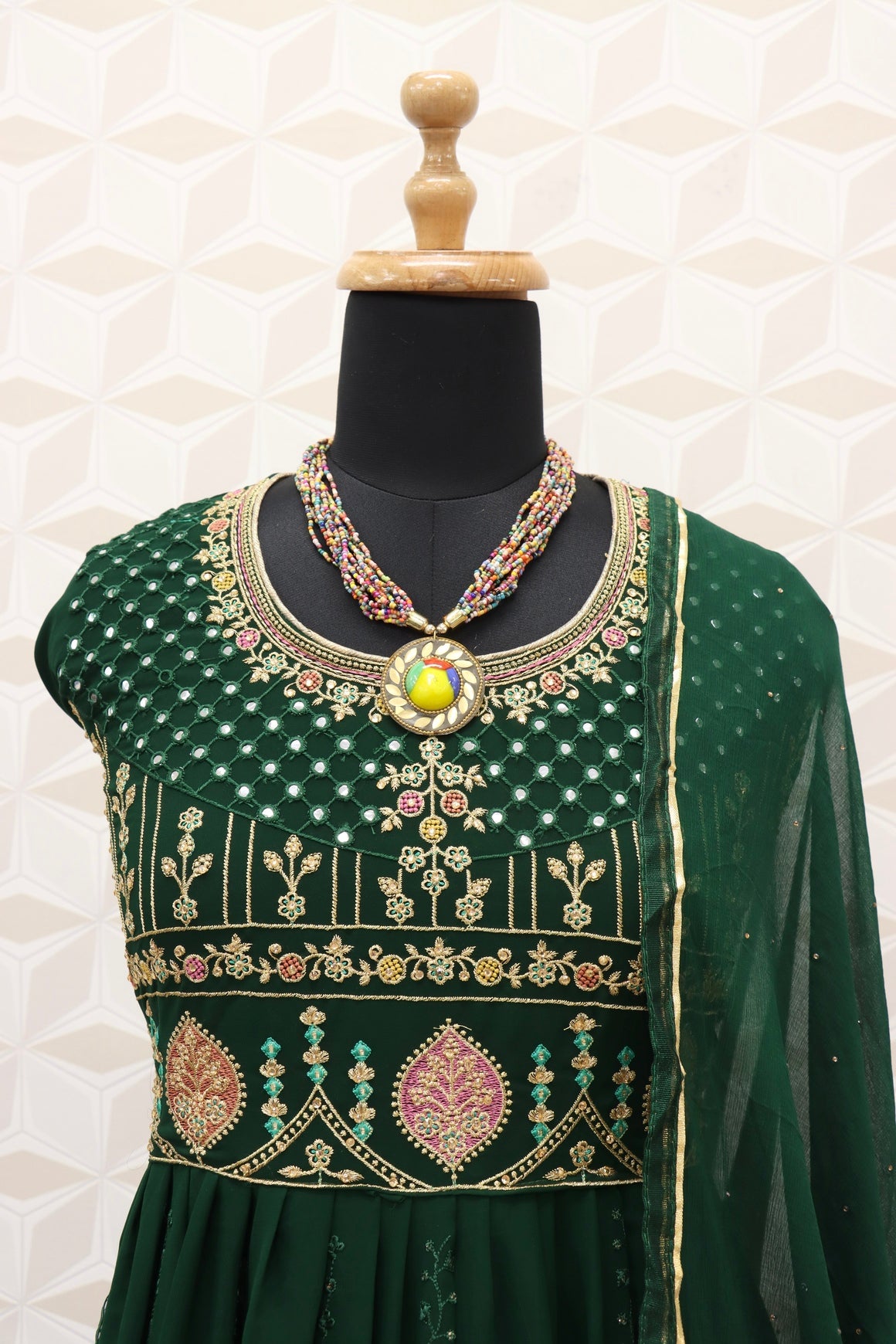 Green Color Heavy Faux Georgette With Sequence Work Anarkali Salwar Suit - Joshindia