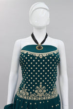 Green Color Embroidered Designer Palazzo Salwar Kameez - Joshindia