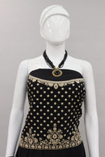 Black Color Embroidered Designer Palazzo Salwar Kameez - Joshindia