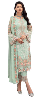 Pista Color Faux Georgette Straight Salwar Suit - Joshindia