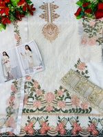 White Color Faux Georgette Straight Salwar Suit - Joshindia