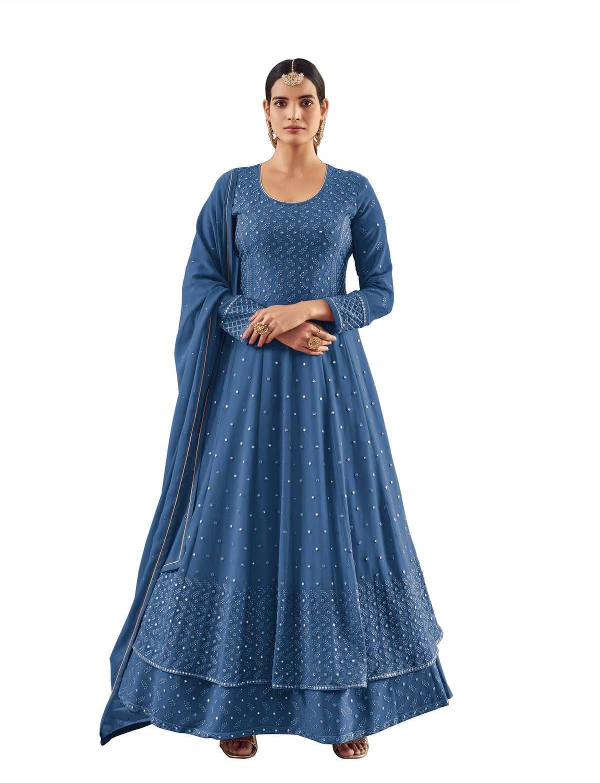 Blue Color long Anarkali Salwar Suit - Joshindia