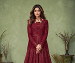 Maroon Color Heavy Sequence Work Anarkali Salwar Suit - Joshindia
