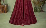 Maroon Color Heavy Sequence Work Anarkali Salwar Suit - Joshindia
