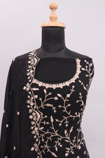 Black Color Heavy Fox Georgette Long Anarkali Salwar Suit - Joshindia