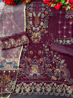 Purple Heavy Georgette Straight Salwar Suit - Joshindia