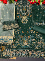 Green Color Heavy Georgette Straight Salwar Suit - Joshindia