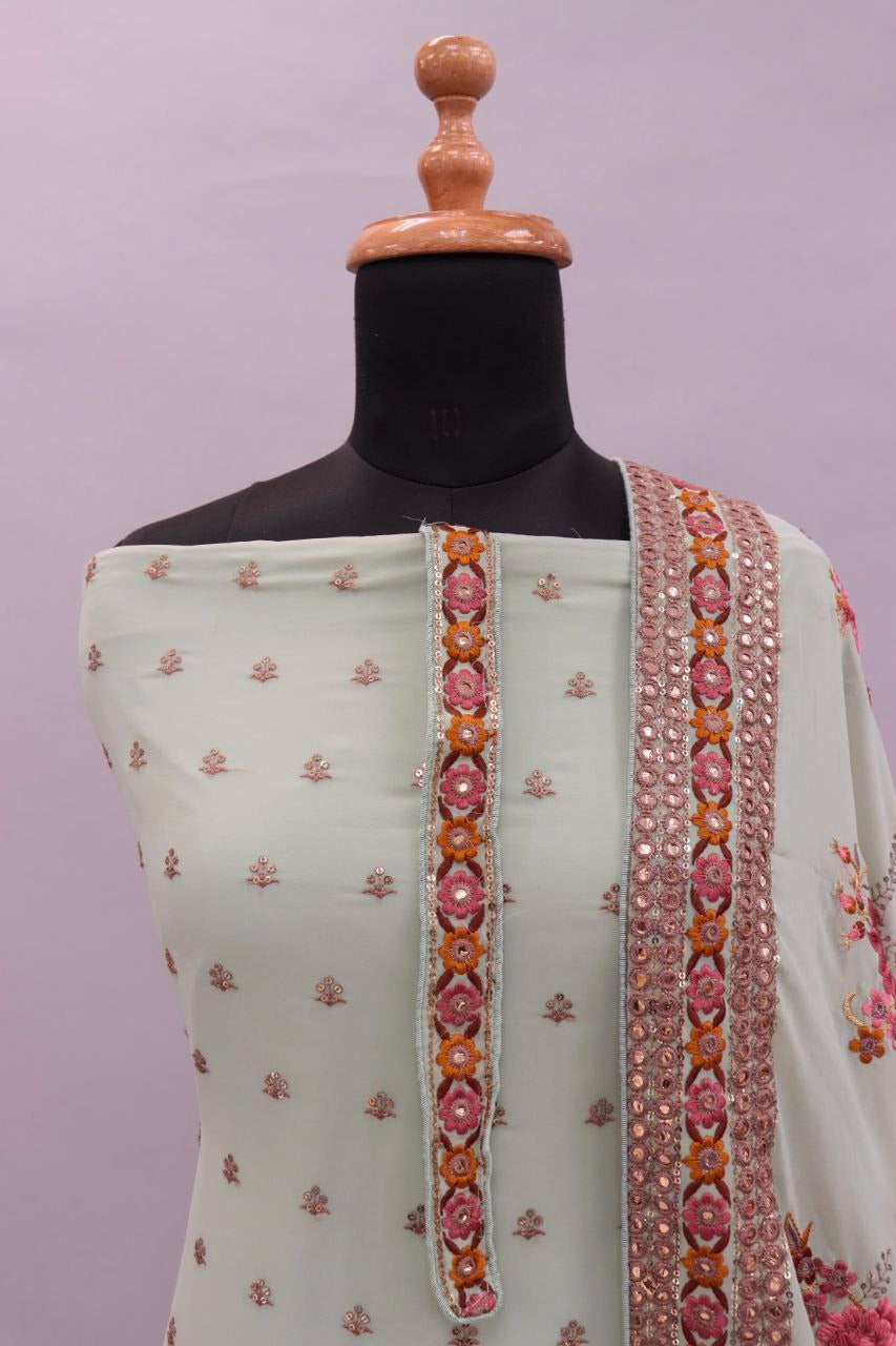 Pista Color Georgette Straight Salwar Suit - Joshindia