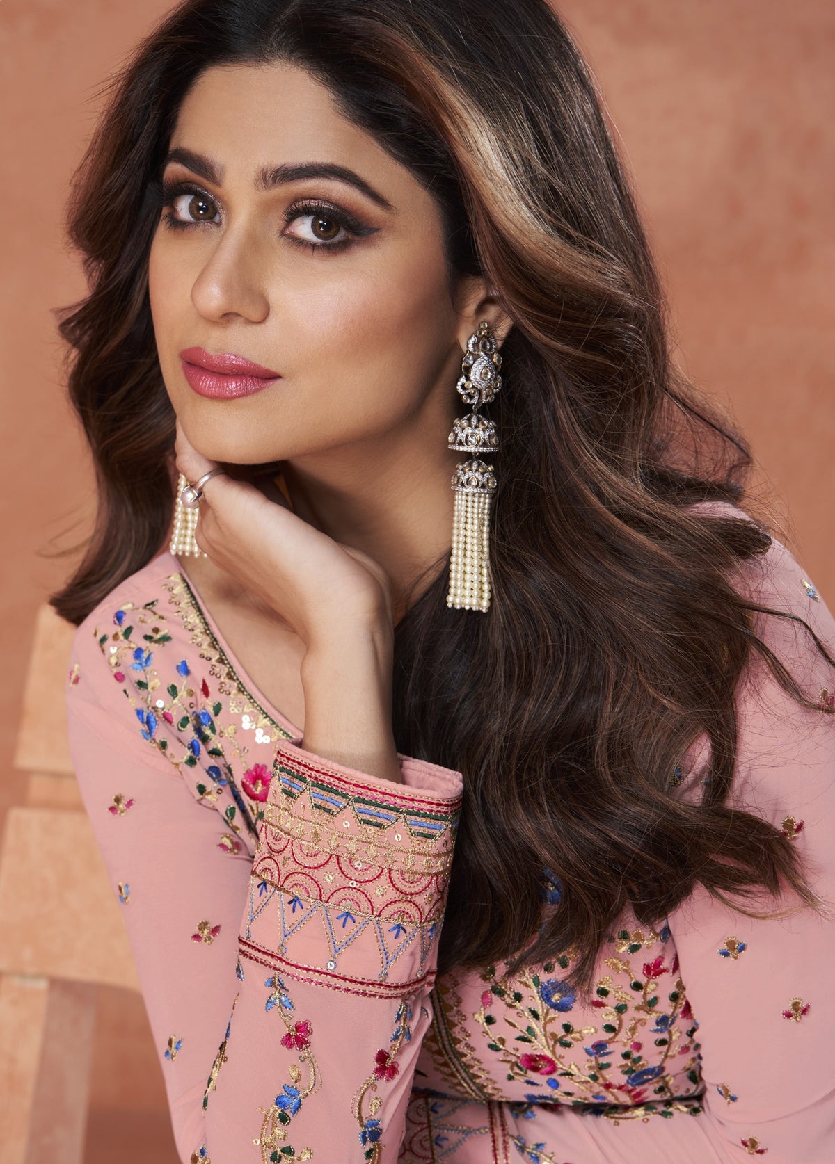 Pink Color Faux Georgette Long Anarakali salwar Suit - Joshindia