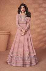 Pink Color Faux Georgette Long Anarakali salwar Suit - Joshindia