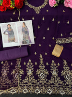 Violet Color Heavy Georgette With Sequence Work Sharara suit - Joshindia