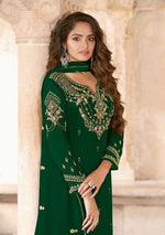 Green Color Georgette With Embroidery Work Salwar Suit - Joshindia