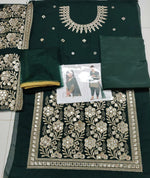 Green faux Georgette Patiyala Salwar Suit - Joshindia